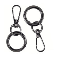 Swivel Clasps Lanyard Snap Hook with Key Rings,Key Chain-Black