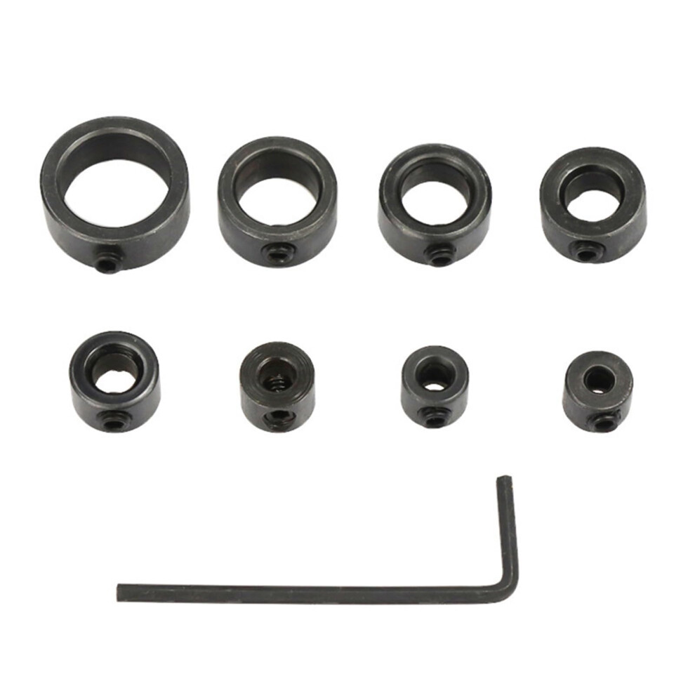 Adjustable Drill Bit Limit Rings Kits With Metric Sizes 8Pcs Stop Collars For Precise Hole Depth Control In Woodworking Drill Stop Collar Set 9105992097807