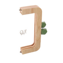 Purse Frame Kiss Clasp Lock Wooden Purse Clasp Frame Bag-Green