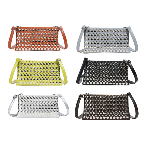 Casual Shoulder Bag Casual Handbag With Dot Studs-Black 1