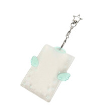Cartoon Photocard Holder with Keychain Photo Card Holder-Green