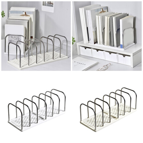 Multifunctional Metal Wire Bookend Magazine Stand 6-Yellow 2