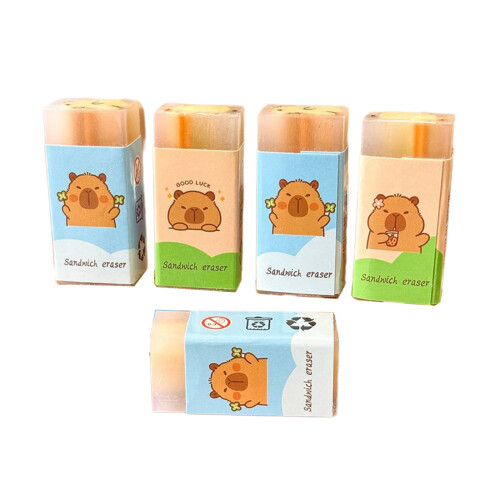 5 Stück kreative Bleistift-Radiergummis, Capybara-Radiergummis,