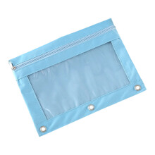 Robuste B5-Aktenordner mit drei Ringen, transparentes PVC-Blau