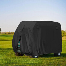 (Black-275x122x168cm) Universal 210D Polyester Waterproof Golf Cart Cover 2/4 Passenger Outdoor Dustproof All-Season UV Pr