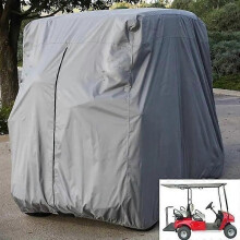 (Grey-242x122x168cm) Universal 210D Polyester Waterproof Golf Cart Cover 2/4 Passenger Outdoor Dustproof All-Season UV Pr