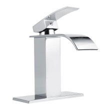 3/8 Brass Chrome Single Hole Waterfall Faucet, Hot & Cold, 170mm Height