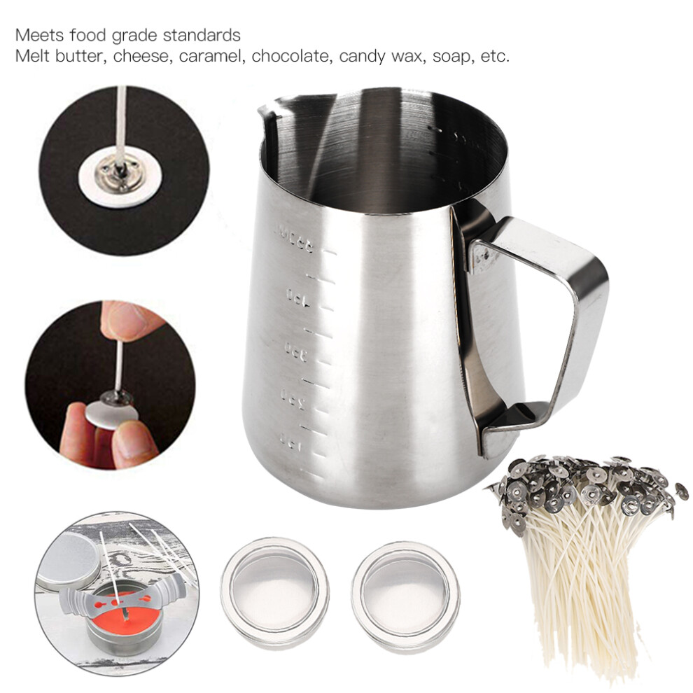 Candle Making Kit With 550Ml Stainless Steel Pouring Pot & Wicks Set 4391361621048