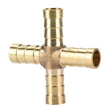 Vielseitiger 4-Wege-Messing-Schlauchanschluss für Kraftstoff/Luft/Wasser 6mm bis 12mm - 5 Stück