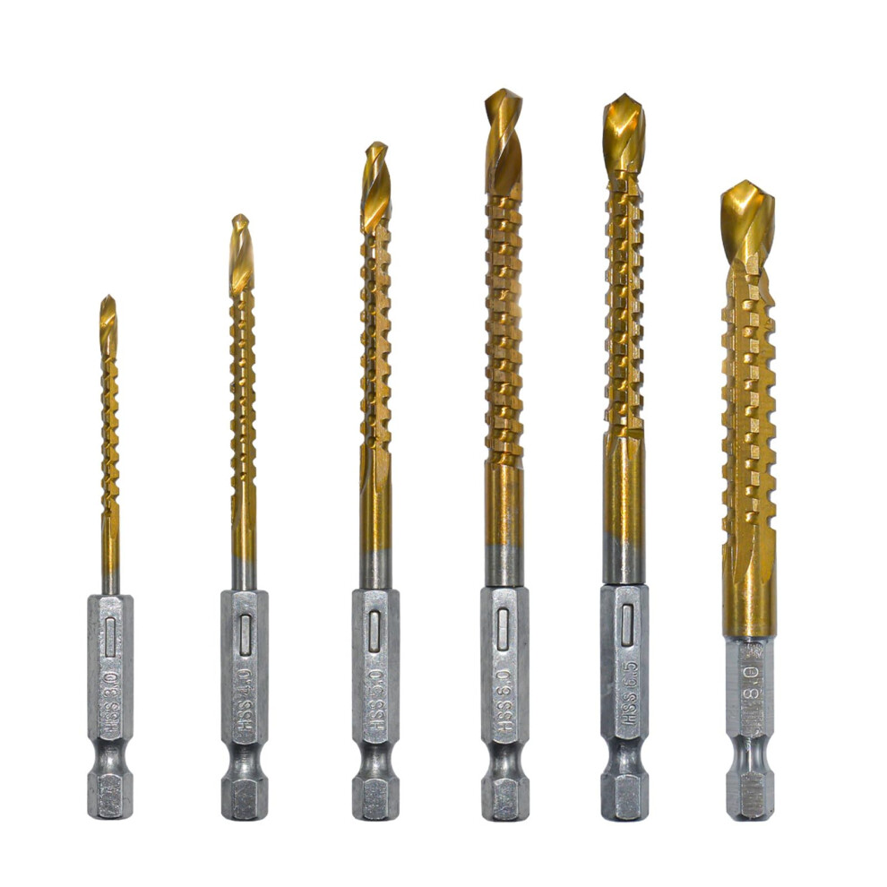 Precisions Cutting 6Piece Hexagonal Shank Drill Bits For Constructions And Home Use 9339159244692