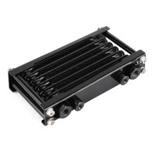 Universal Motorcycle Oil Cooler Radiator 12x1.25mm 198x120mm Black