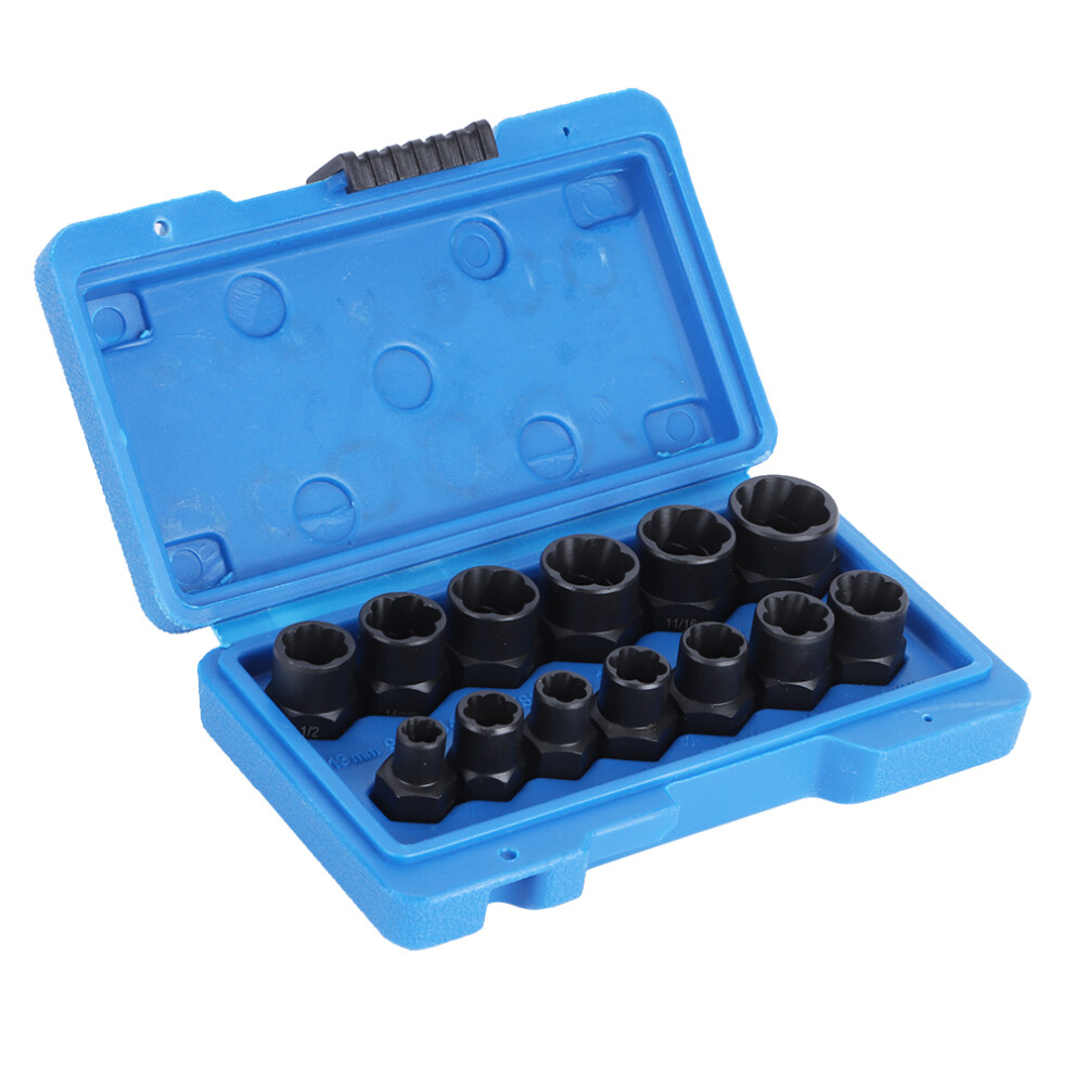 13Pcs Impact Socket Set Chrome Vanadium 1/4"-3/4" With Ratchet 8781361625584
