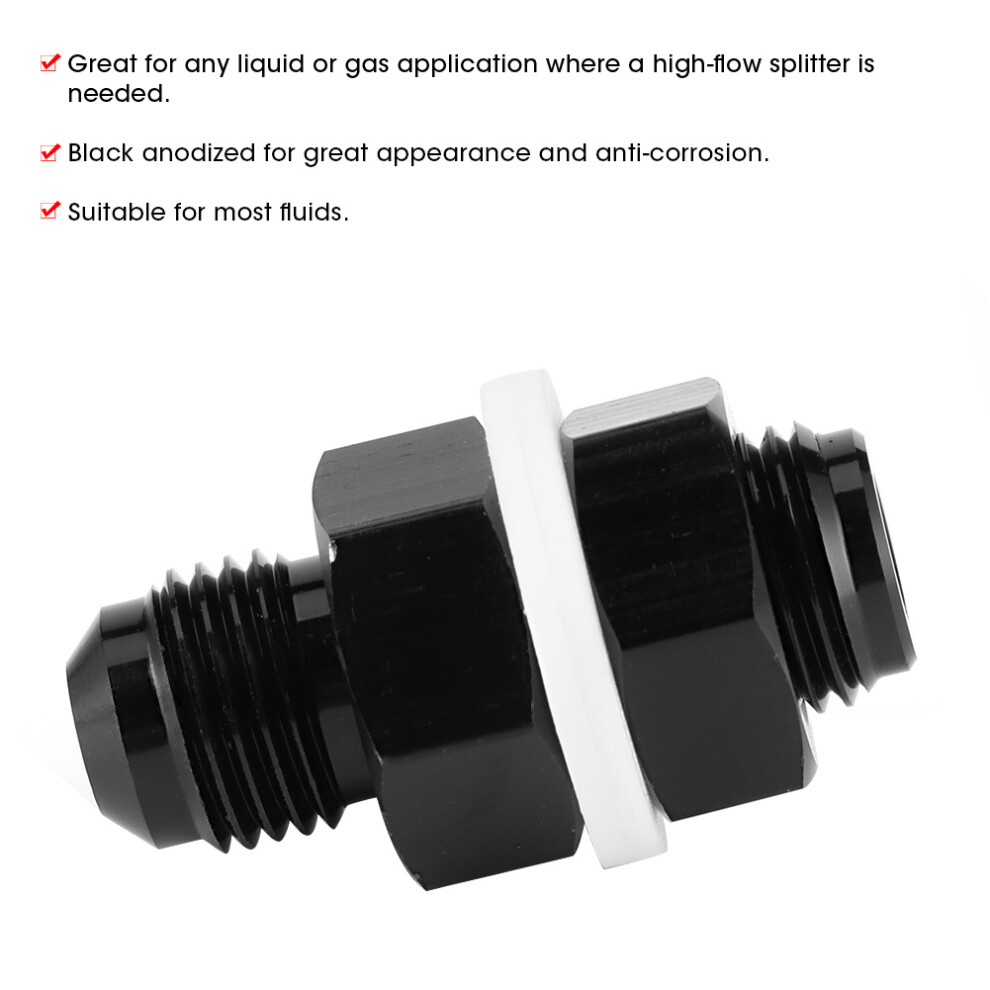 An6 Fuel Cell Bulkhead Fitting Flare Adapter With Ptfe Washer For Fluid Systems 9401361627270