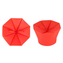 Silicone Foldable Microwave Popcorn Bowl 1.5L Red Home Kitchen Popcorn Machine