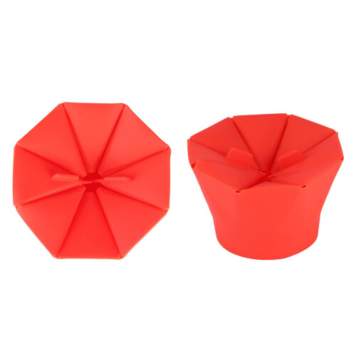 Silicone Foldable Microwave Popcorn Bowl 1.5L Red Home Kitchen Popcorn Machine