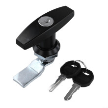 Zinc Alloy T Shape Handle Latch for Outdoor Toolboxes and Trailers, Rustproof and Strong (Black)