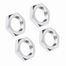 Upgrade Your 1/8 RC Car with Silver M12 Wheel Nuts 4pcs 17mm Spanner