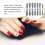 (Silver) 24 Pieces False Nails Artificial Nail Tips Coffin Pattern Fingernail 3