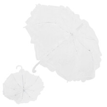 White Lace Mini Bridal Umbrella Parasol 57x58cm Elegant Wedding Accessory