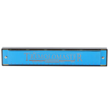 Professional C Key 24-Hole Harmonica for Kids with Brass Base and Steel Cover (Blue)