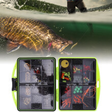 Kit scatola per attrezzatura da pesca con 24 scomparti, coperchio trasparente Robusto materiale plastico Accessori da pesca durevoli Organizzatore di
