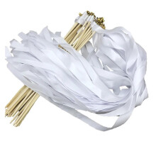 Ribbon Wands Fairy Sticks Wedding Twirling Lace Streamers with Golden Silver Bell Party Cheering Prop Favor for Wedding for Various Activities A 20pcs