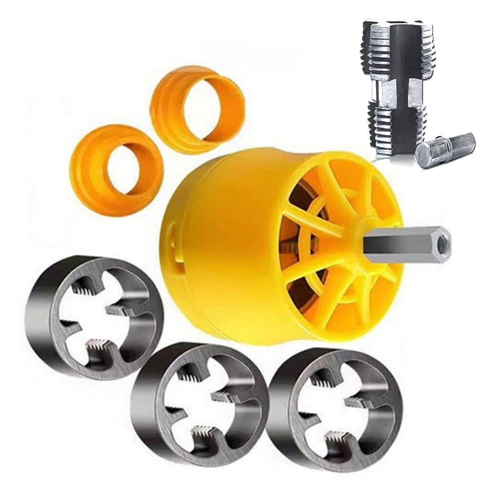 7Pcs Pvc Pipe Threader Kits With 1/2Inch 3/4Inch Dies Pipe Threading Tool Pvc Thread Maker Round Die Pipe Threader 9105992098569