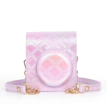 (light purple) PU Leather Camera Case Bag Protective Cover for Mini 12 Instants Camera Case with Removable Straps White