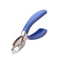 (Blue) Practical Mini Handheld Staple Removal Tool Safety Comfortable to Use No Paper Damage School Stationary for Women Men Pink