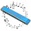 Professional C Key 24-Hole Diatonic Harmonica Blue, Resin Comb 9