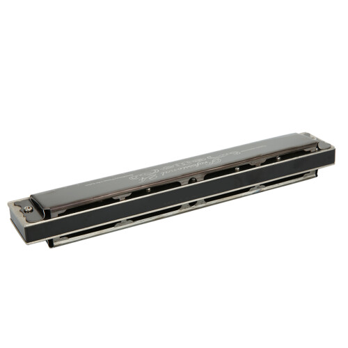 Professional 24-Hole Harmonica G Key, Brass Base 1.2mm, Black 2