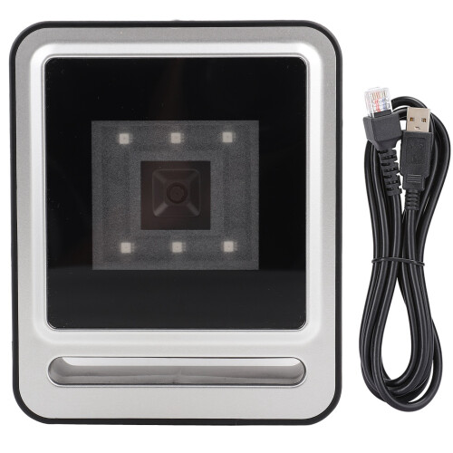 Barcode Scanner 1D/2D QR Handsfree Desktop Bar Reader with USB Cable LED Light 1