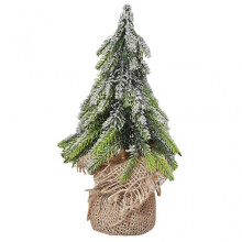 (Silver) Desktop Miniature Snow Pine Tree Mini Christmas Trees with Burlap Base Table Decor Winter Home Decorations 2022 New Year Gifts