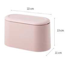 (Pink) Mini Trash Can With Lid - Removable Small Garbage Can, Tiny Plastic Trash Bin