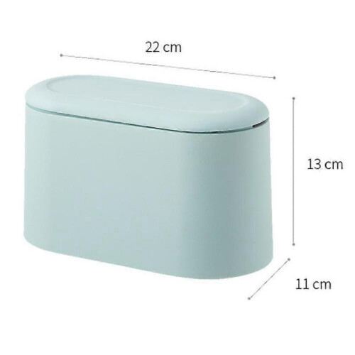 (Blue) Mini Trash Can With Lid - Removable Small Garbage Can, Tiny Plastic Trash Bin 1