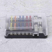 Marine Waterproof Fuse Box with LED Light 12Way Blade Holder for Car Yacht Boat
