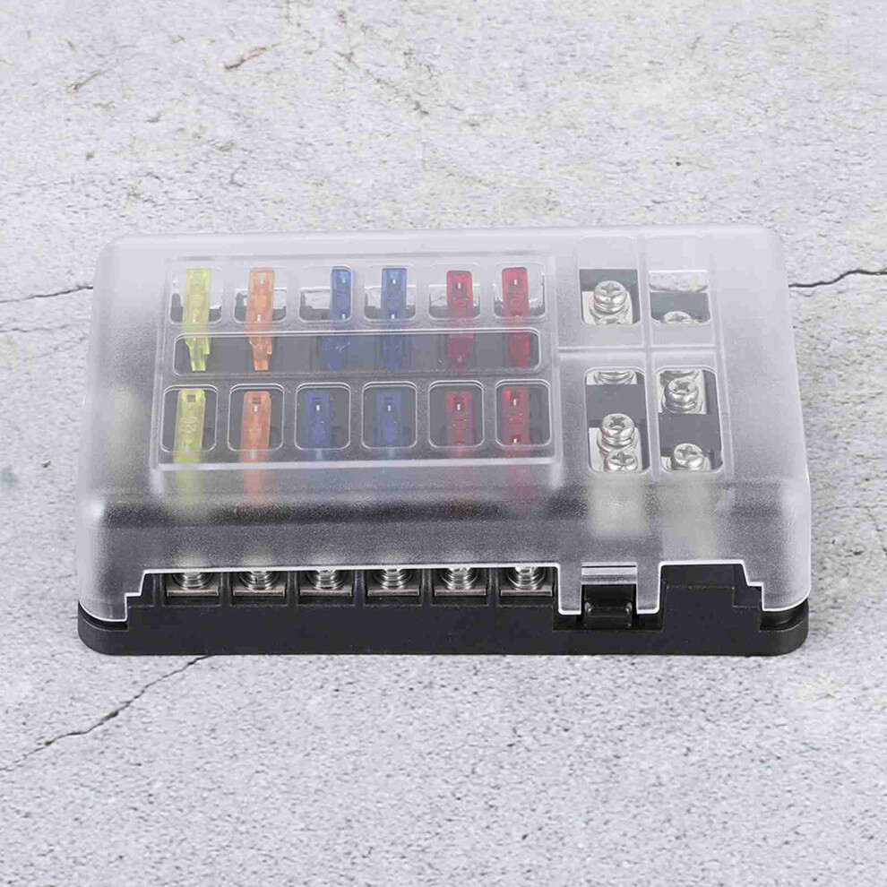 Marine Waterproof Fuse Box With Led 12Way Blade Holder For Car Yacht Boat Light 6901361655677