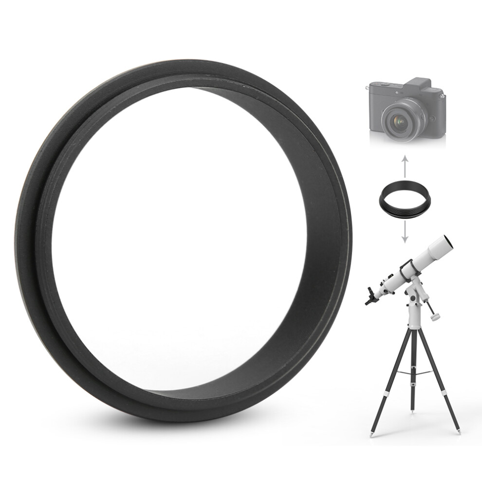 M48-M48 Male To Male Adapter Ring Alloy 48Mm 0.75Mm Thread Black 8451361656658