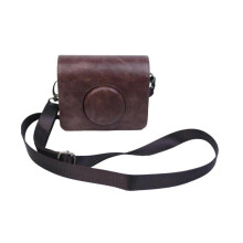 (brown) Protective Case for Mini EVO Instant Film Camera PU Leather Bag Cover with Removable Strap brown