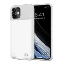 (White) 6000mAh Rechargeable Battery Mobile Phone Charger Cover Case Compatible For iPhone 12 mini 5.4 inch
