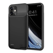 (Black) 6000mAh Rechargeable Battery Mobile Phone Charger Cover Case Compatible For iPhone 12 mini 5.4 inch