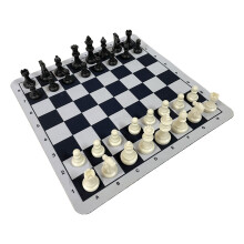 Set di scacchi arrotolabile da viaggio, set di scacchiere da torneo con pezzi in plastica premium Borsa di stoccaggio in velluto, set da gioco di