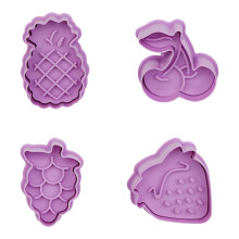 Cortadores de fondant para decoração de bolos, carimbos de biscoito em formato de folha fáceis de usar com design de êmbolo, utensílios de