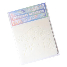 6 Pcs Cloud Stencils Album Decorative Template-Green shade