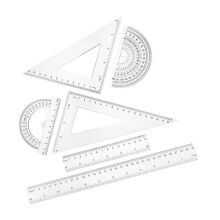 Math Geometry Tool with Square Straight Ruler Math Protractor
