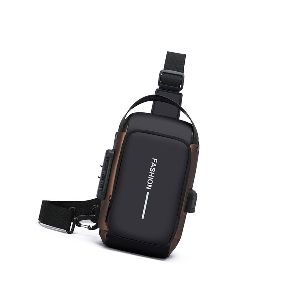 Lightweight Oxfords Nylon Crossbody Bag For Men- Black/Gold 7754000369966