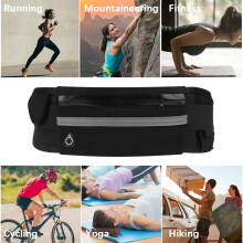 Schwarze Lauf-Gürttasche für Männer und Frauen Fitness-Gürtel mit Handytasche und Stauraum