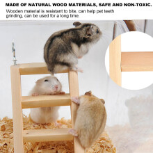 Holz-Hamster-Kletterleiter Kleintier Ratte Gerbil Mäuse Spielzeug 16,4x6,5x2,1cm