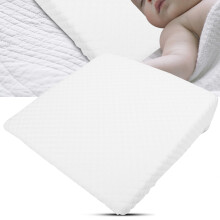 Square White Baby Wedge Pillow for Flat Head and Reflux Prevention 13.8x9.8 in