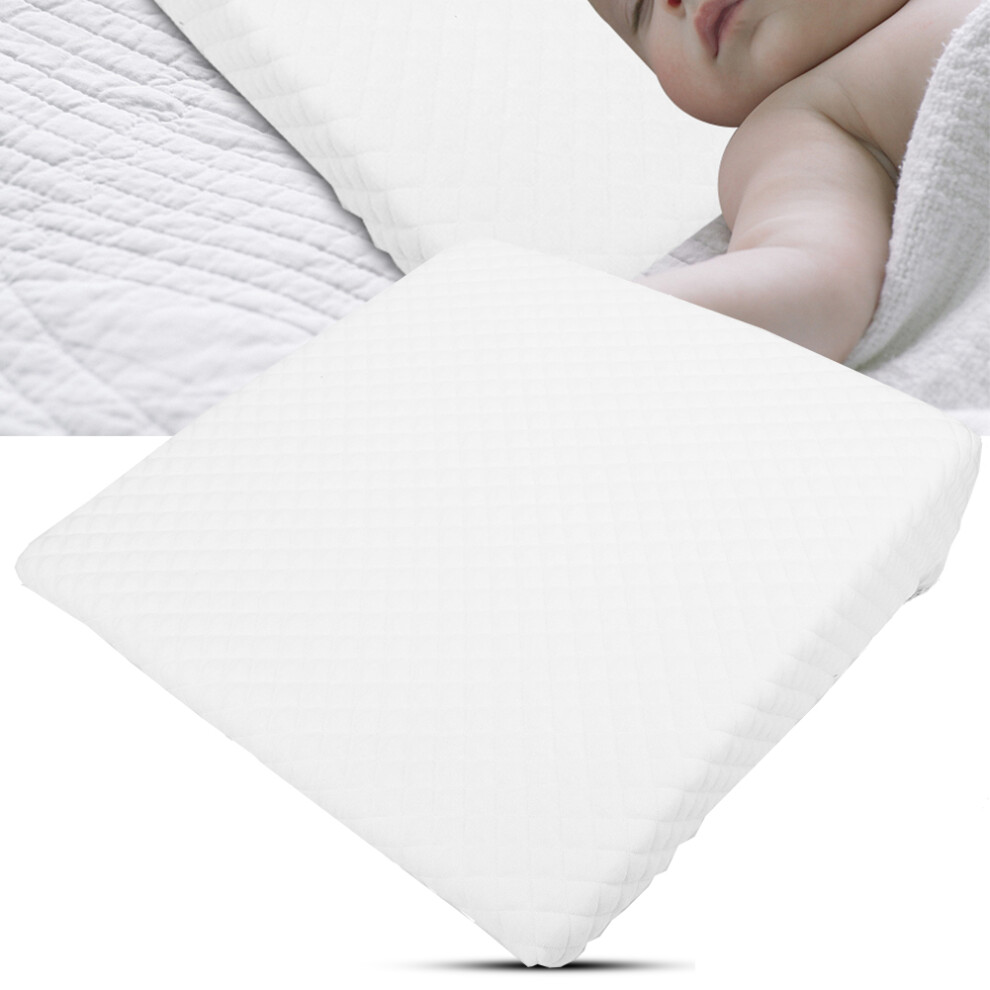 Square Baby Wedge Pillow For Flat Head And Reflux Prevention 13.8X9.8 In White
